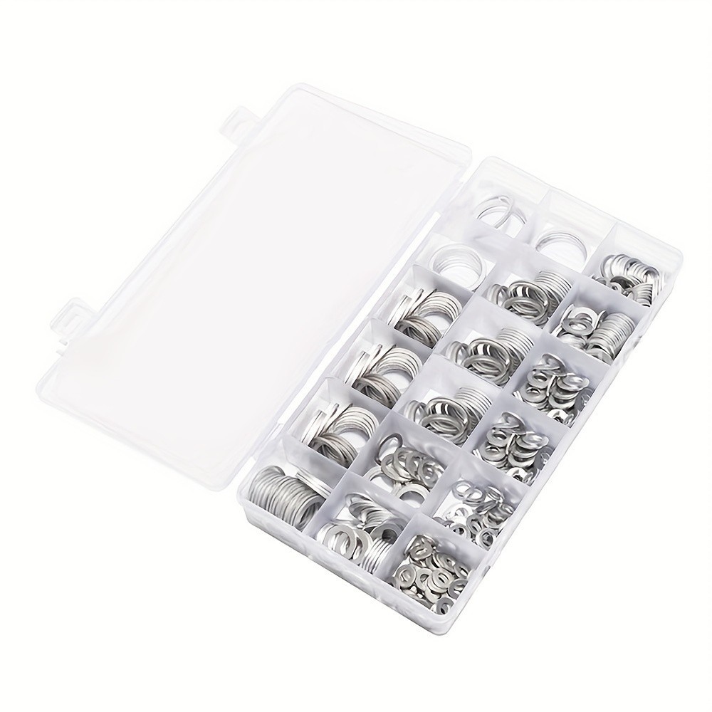 280Pcs Aluminum Flat Washer Kit – Multiple Sizes for Mechanical & DIY Repairs