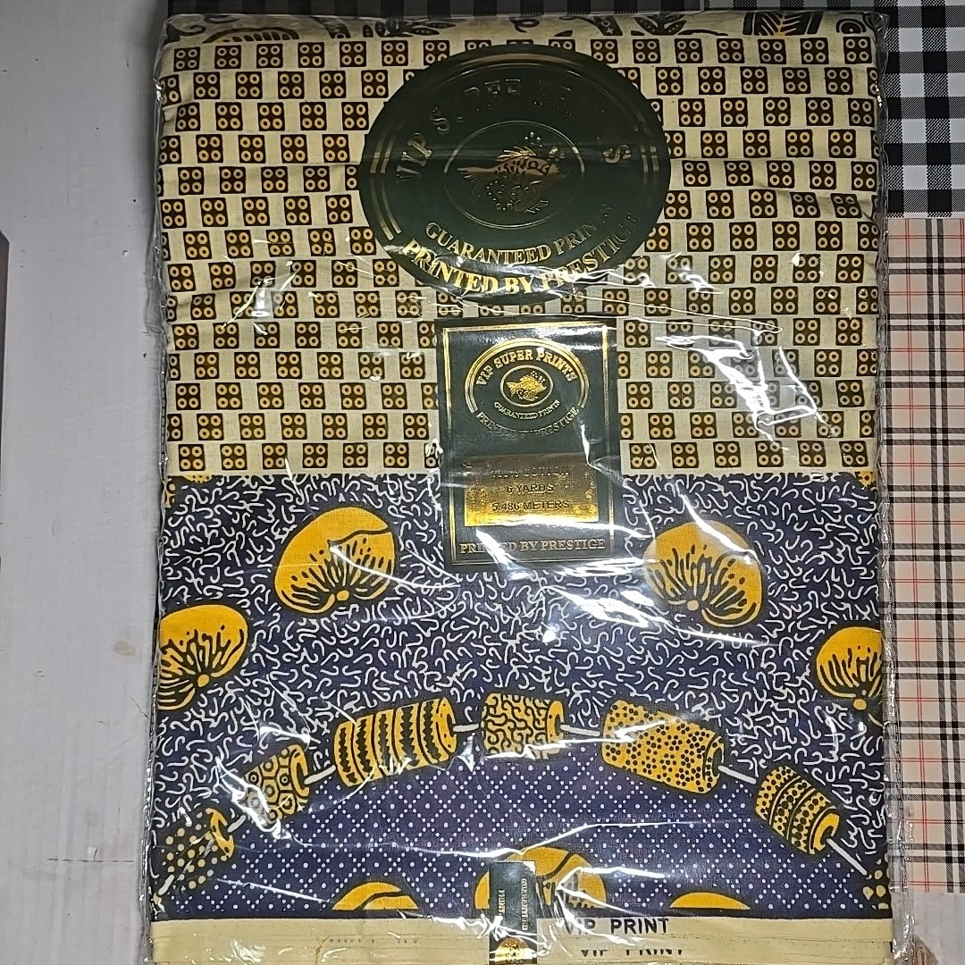 6 Yards VIP Super Prints By Prestige 100% Cotton African Wax Fabric New