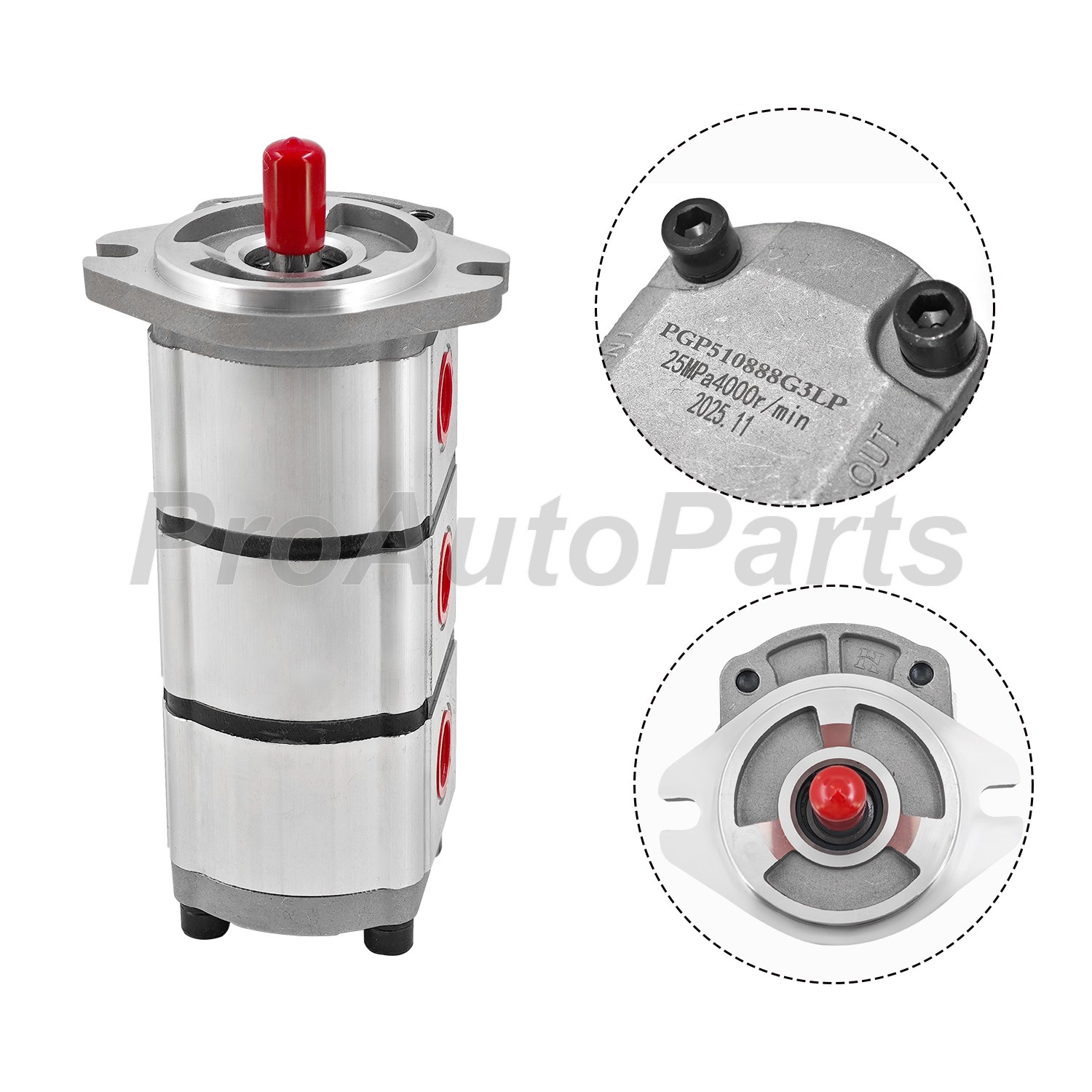 3-Section Hydraulic Pump PGP510888G3LP For AGT Skid Steer Loaders Gear Pump