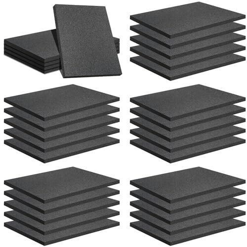 32 Pcs Black Foam Sheets 12″ x 8″ x 0.5″ – Packing, Craft, Moving, Shipping Padd