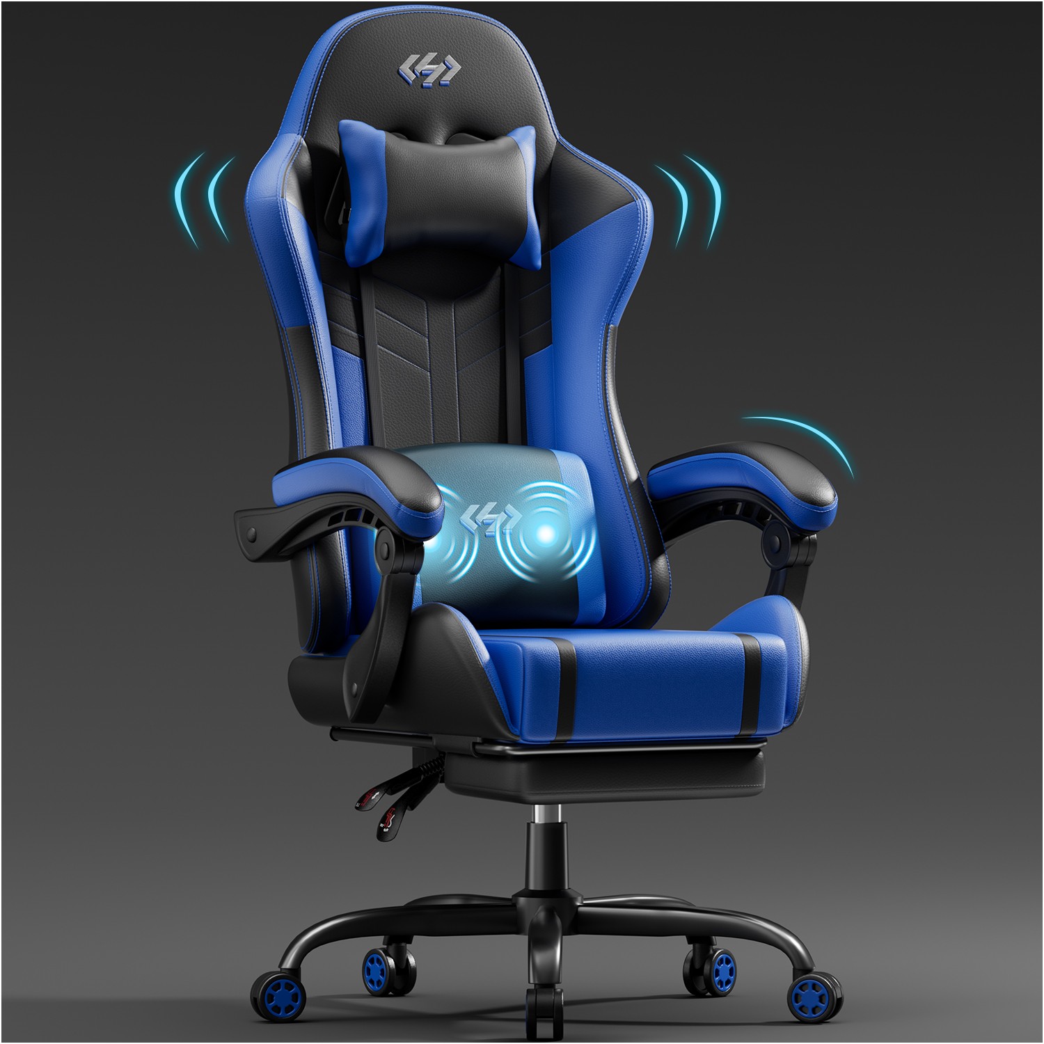Massage Gaming Chair with Footrest, Computer Chair with Headrest, Gamer Chair