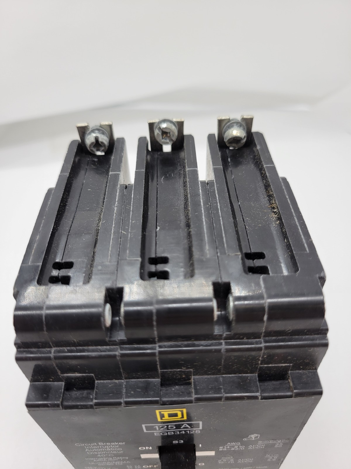 Square D EGB34125 Bolt-On Circuit Breaker 125A 3P 480Y/277V 35KA EGB Series 3