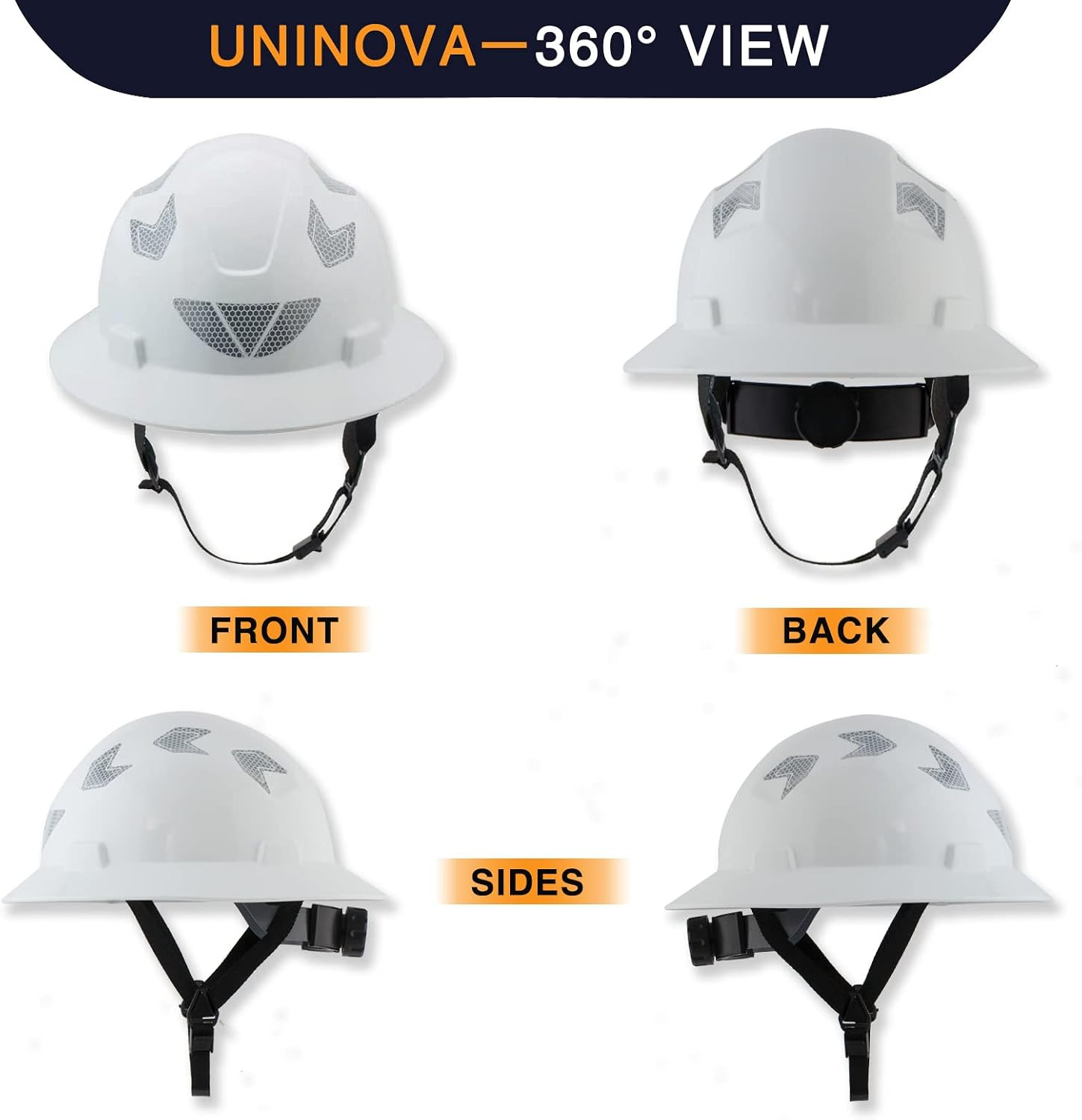 Full Brim Hard Hat Safety Helmet Electrical Class E,ANSI Z89.1 Approved OSHA