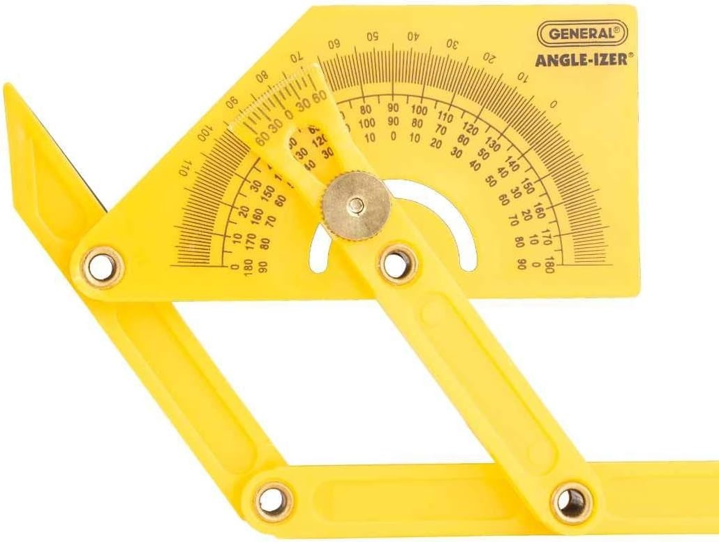 Compact Hand-Powered Protractor for Sloped, Inside & Outside Angles – Yellow