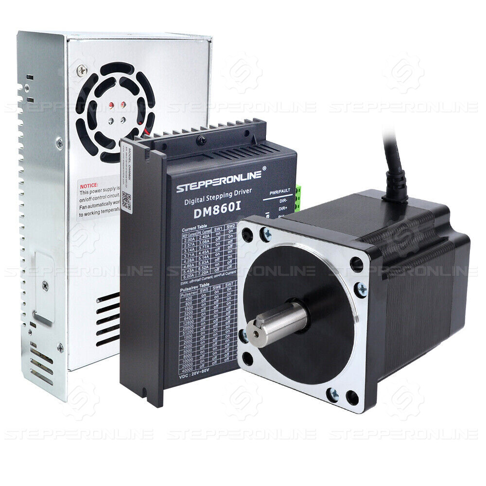 1/3/4Axis Nema 34 Stepper Motor 1133oz.in & Driver DM860I & Power Supply CNC Kit