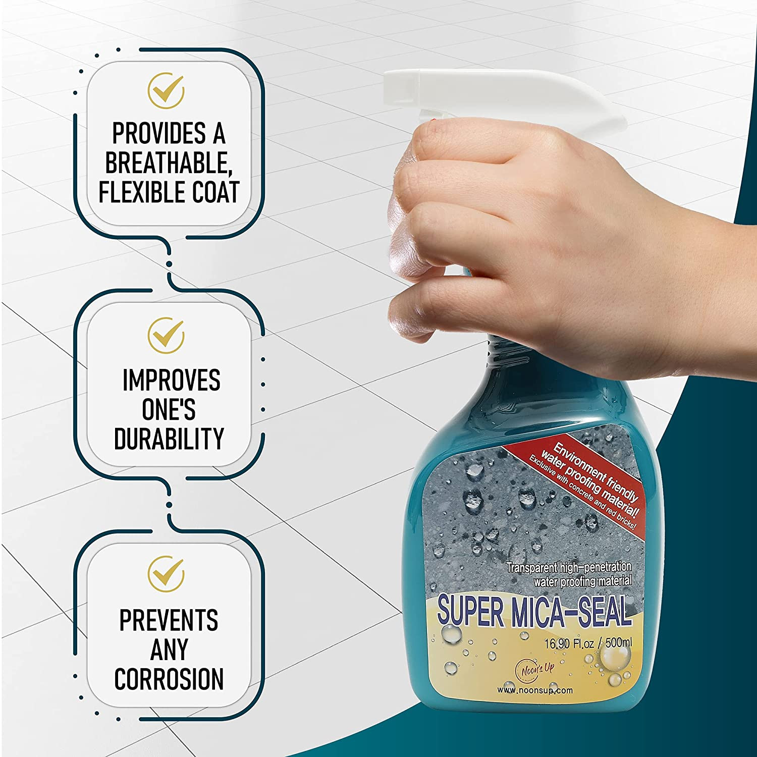 Super Mica-Seal Waterproof Spray | Greatly Penetrating Concrete Sealer Outdoor W