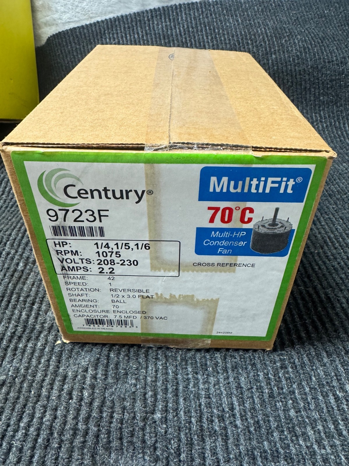 Century 9723 Condenser Fan Motor MultiFit 1/4-1/5-1/6HP 208-230V 1075RPM