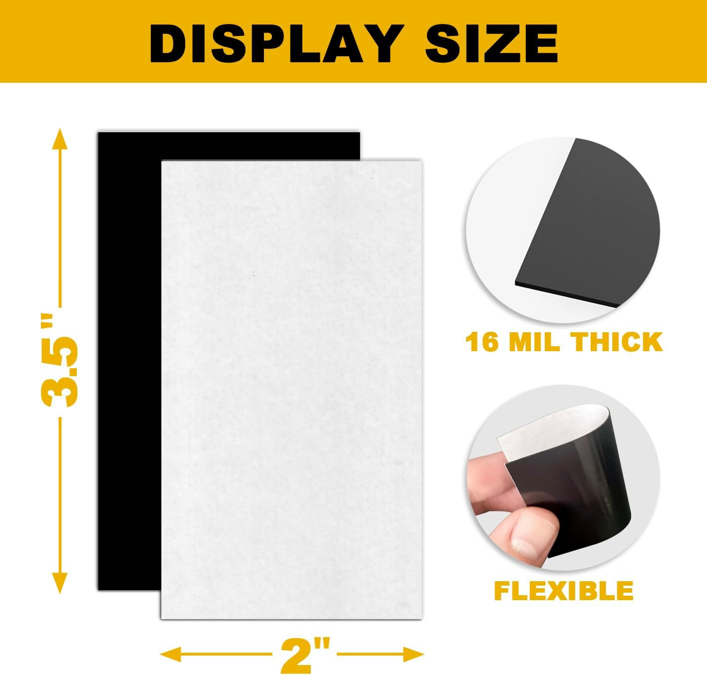 Business Card Magnets, 2×3.5 inch,50 Pack, Peel and Stick Self Adhesive Magnetic