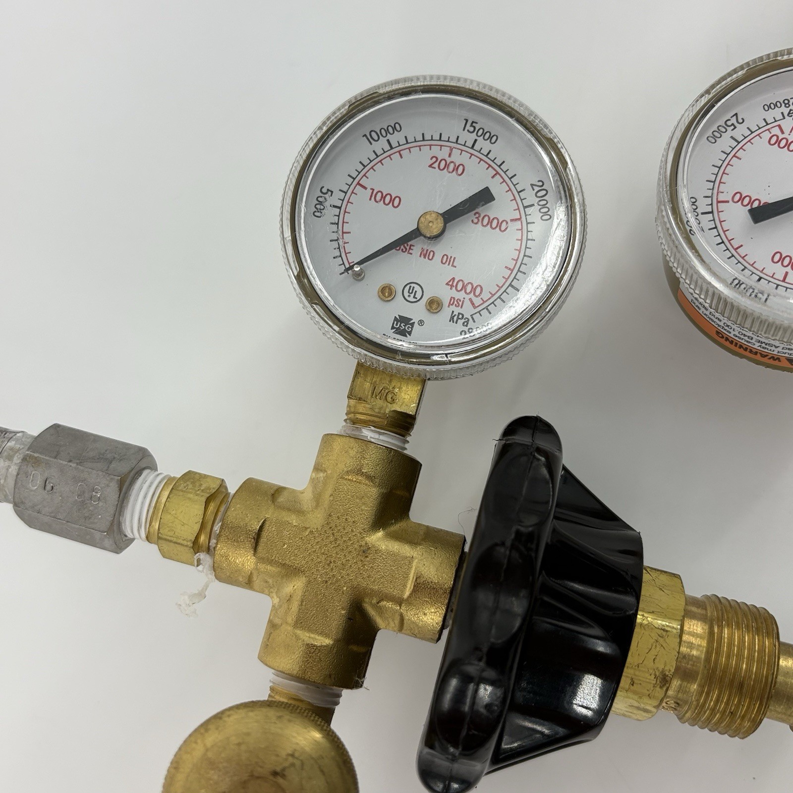 USG Helium Transfill Hose Assembly 36in Dual Gauges New With Inflator Read Ds