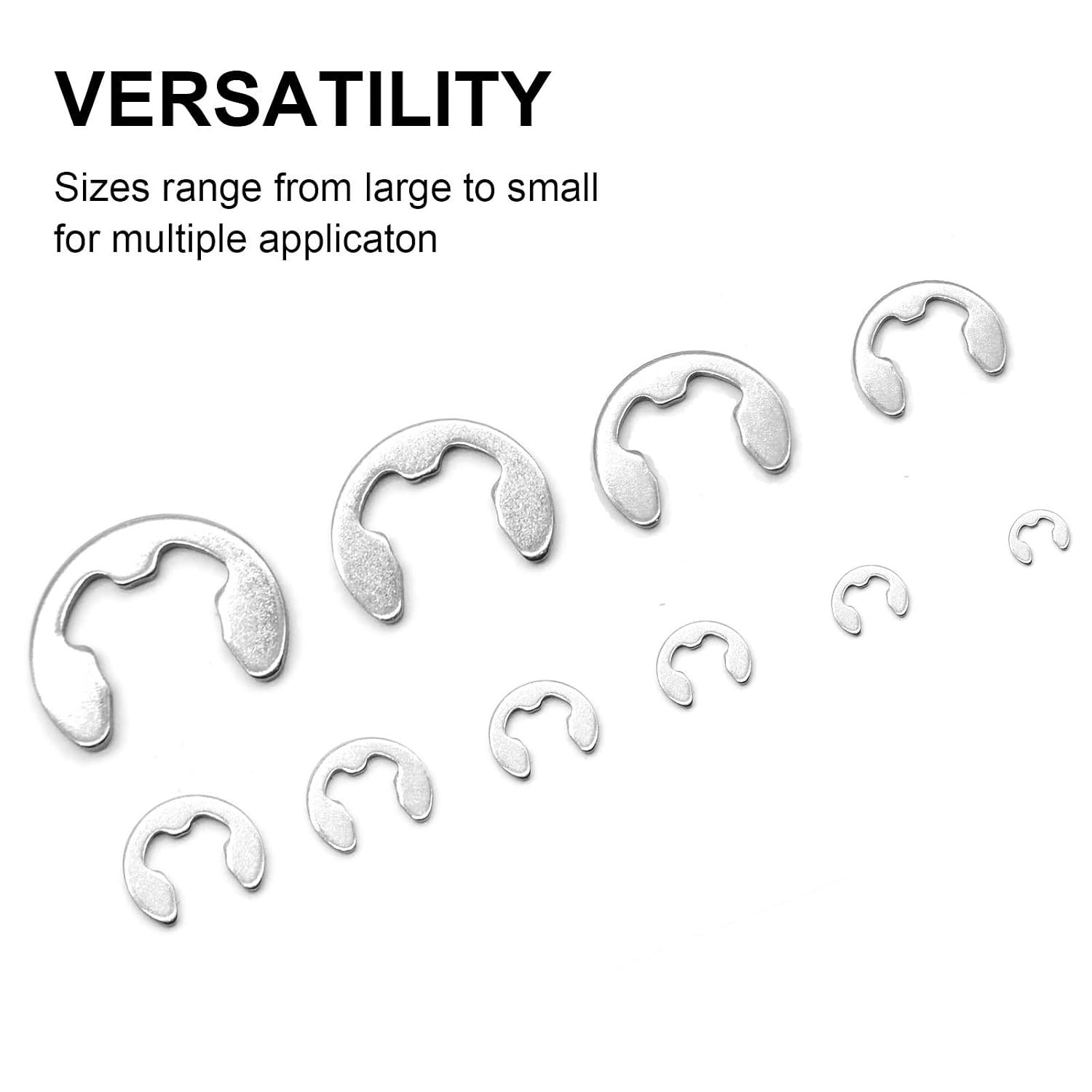 Versatile Steel E-Clip Circlip Assortment – 1.5mm to 8mm Sizes for Fastening
