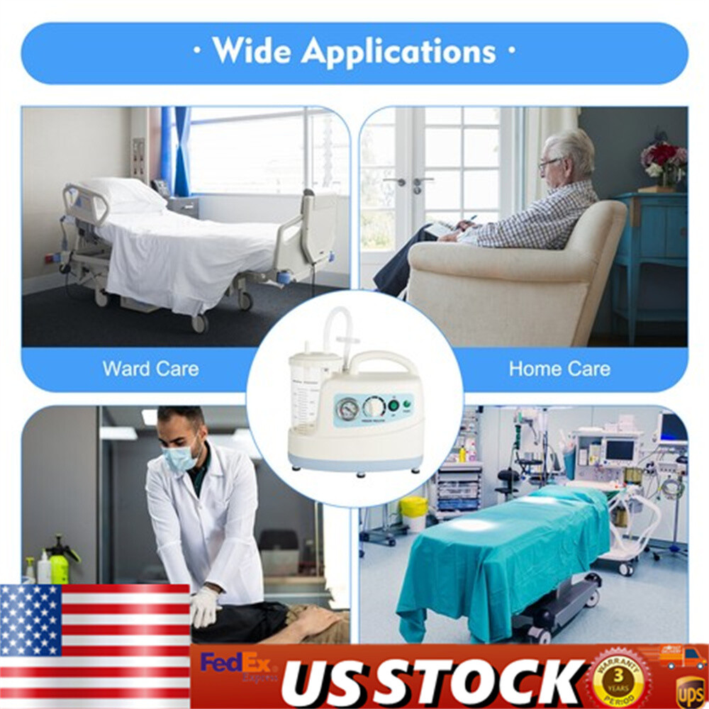 Suction Machine Emergency Medical Portable Aspirator Vacuum Phlegm Unit Mucus
