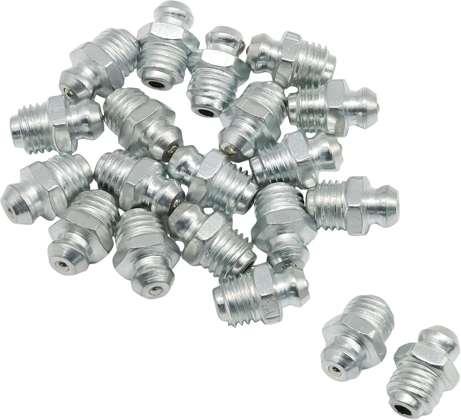 25 Pcs M8 Straight Hydraulic Grease Fitting Kit – 8mm x 1mm Zerk Nipple
