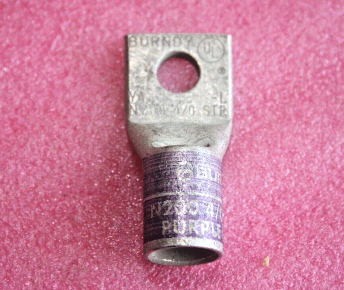 BURNDY YA-L N200 4/0 STR CU, Purple Die 15, 1 Hole Compression Terminal, 20 Pack