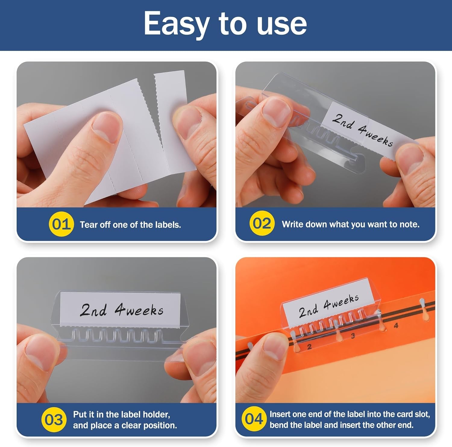Hanging File Folder Tabs, 30 Set Transparent File Folder Tabs with Inserts for