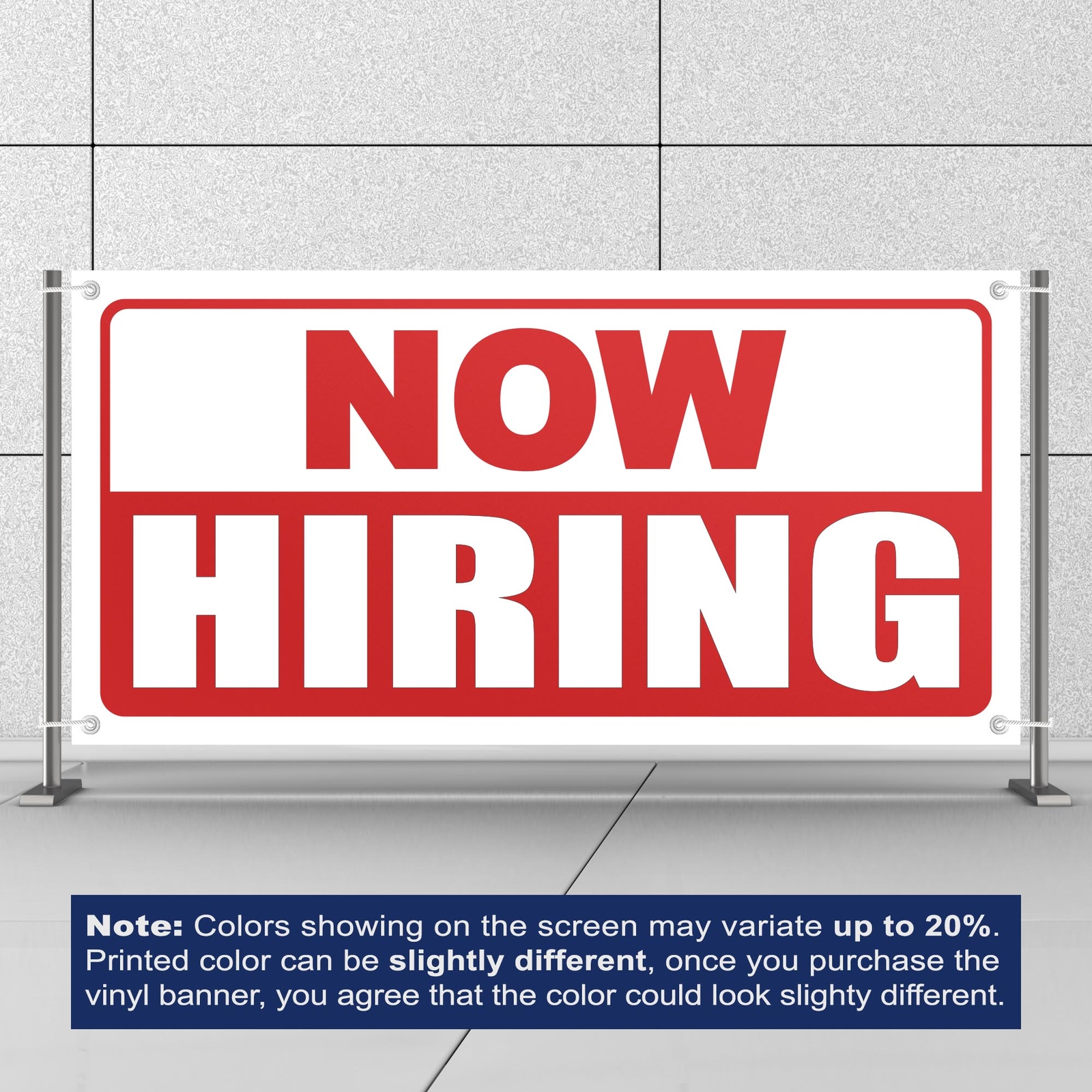 Now Hiring 13 oz Heavy Duty Vinyl Banner Outdoor/Indoor Help Wanted Sign
