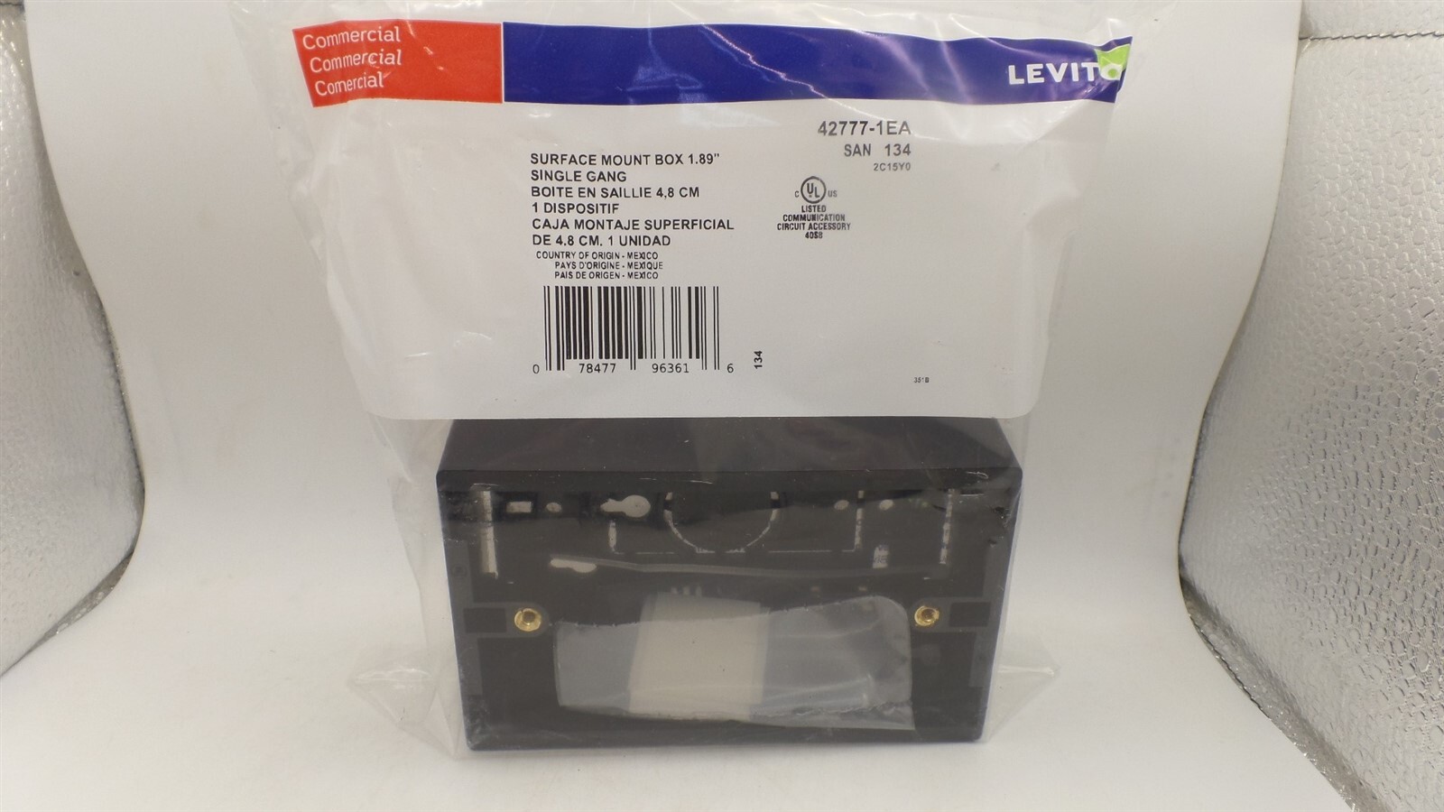 LEVITON 42777-1EA 1-GANG 1.89″ BOX DEPTH SURFACE MOUNT BACK BOX BLACK 10-PACK