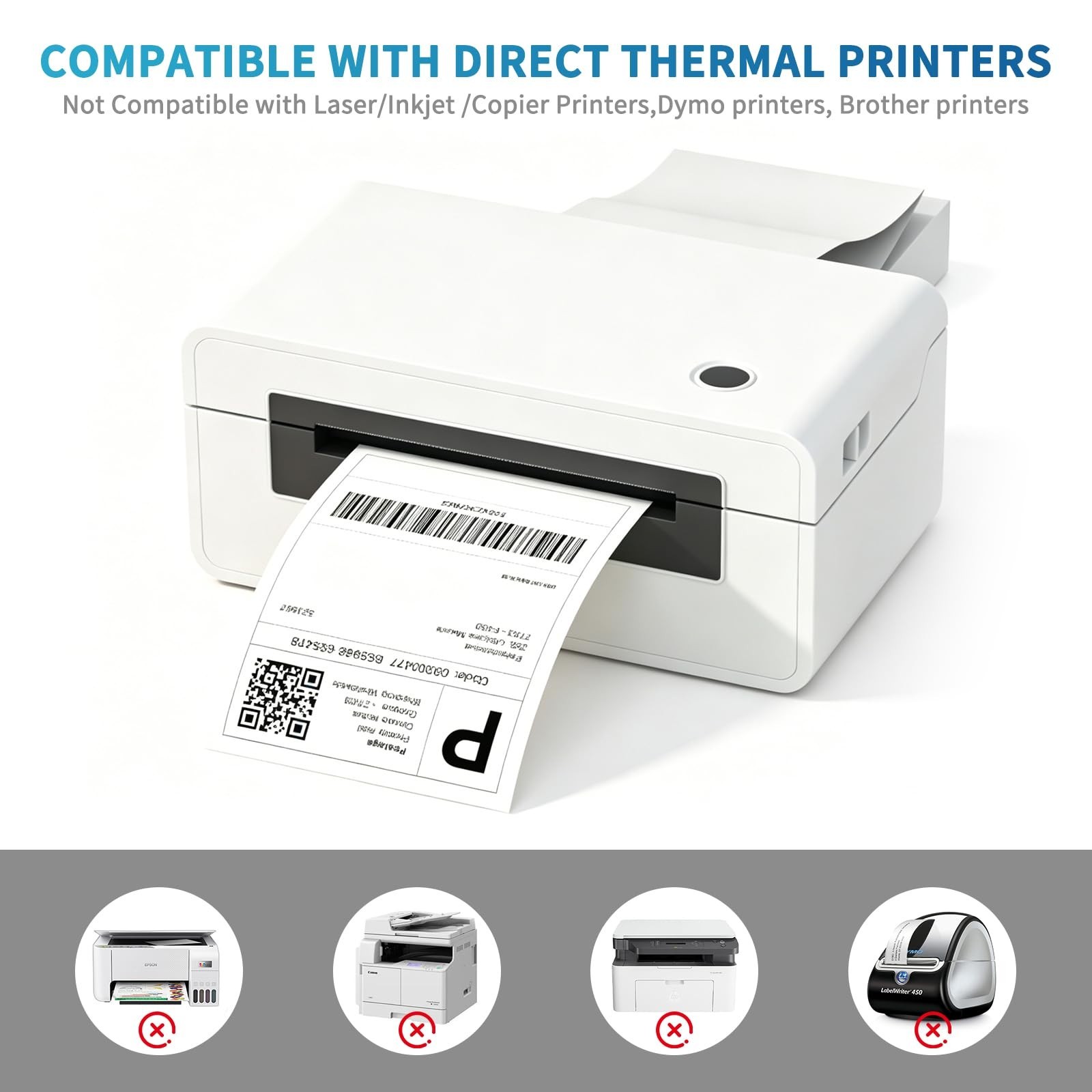 9527 Product 4 x 6 Thermal Labels – Pack of 100 Fanfold Labels for Direct The…