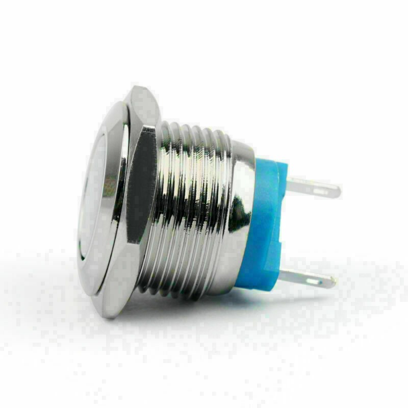 16mm 2 Pin Normally Closed Momentary NC Metal Push Button Switch 36V/2A