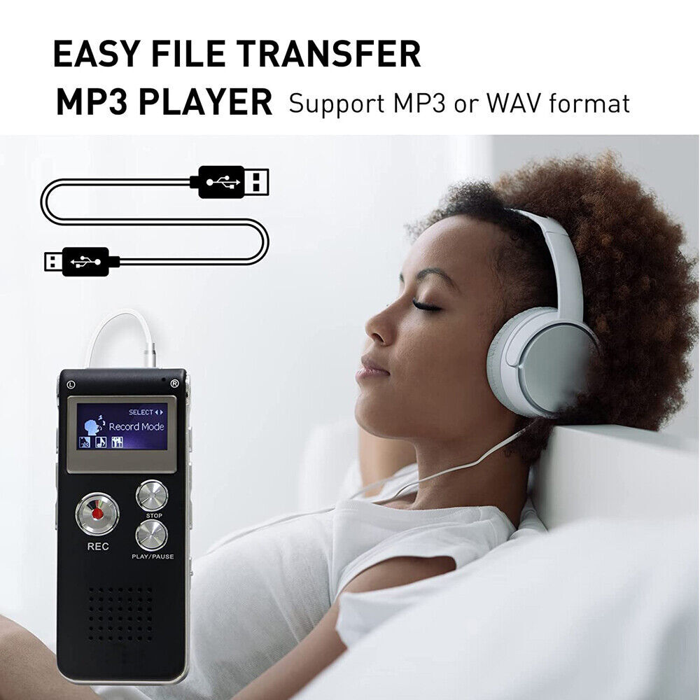 Digital Voice Recorder Dictaphone Mp3 Mini Pocket Audio Recorder Mic Lecture US