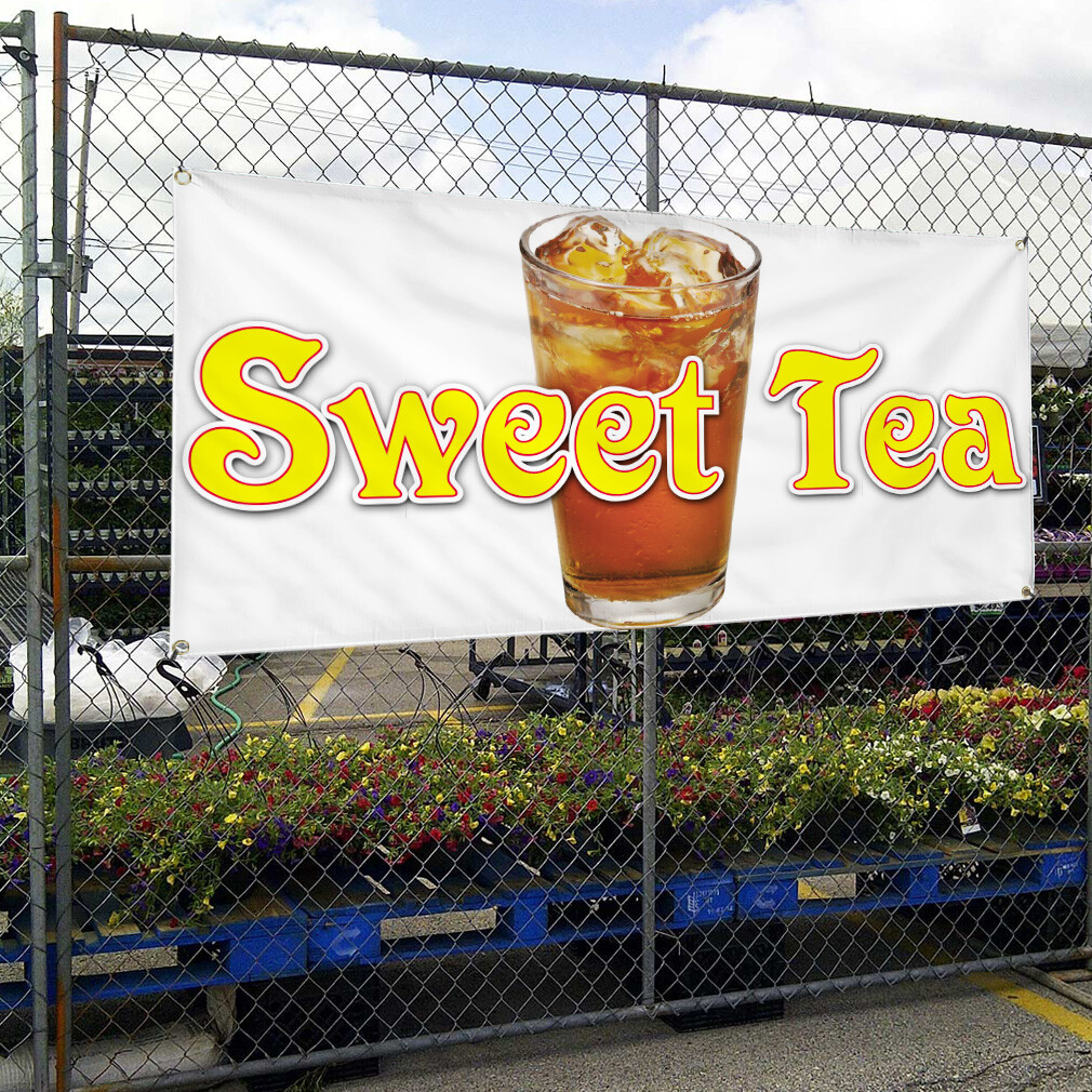Vinyl Banner Multiple Sizes Sweet Tea Restaurant Cafe Bar D Restaurant & Food