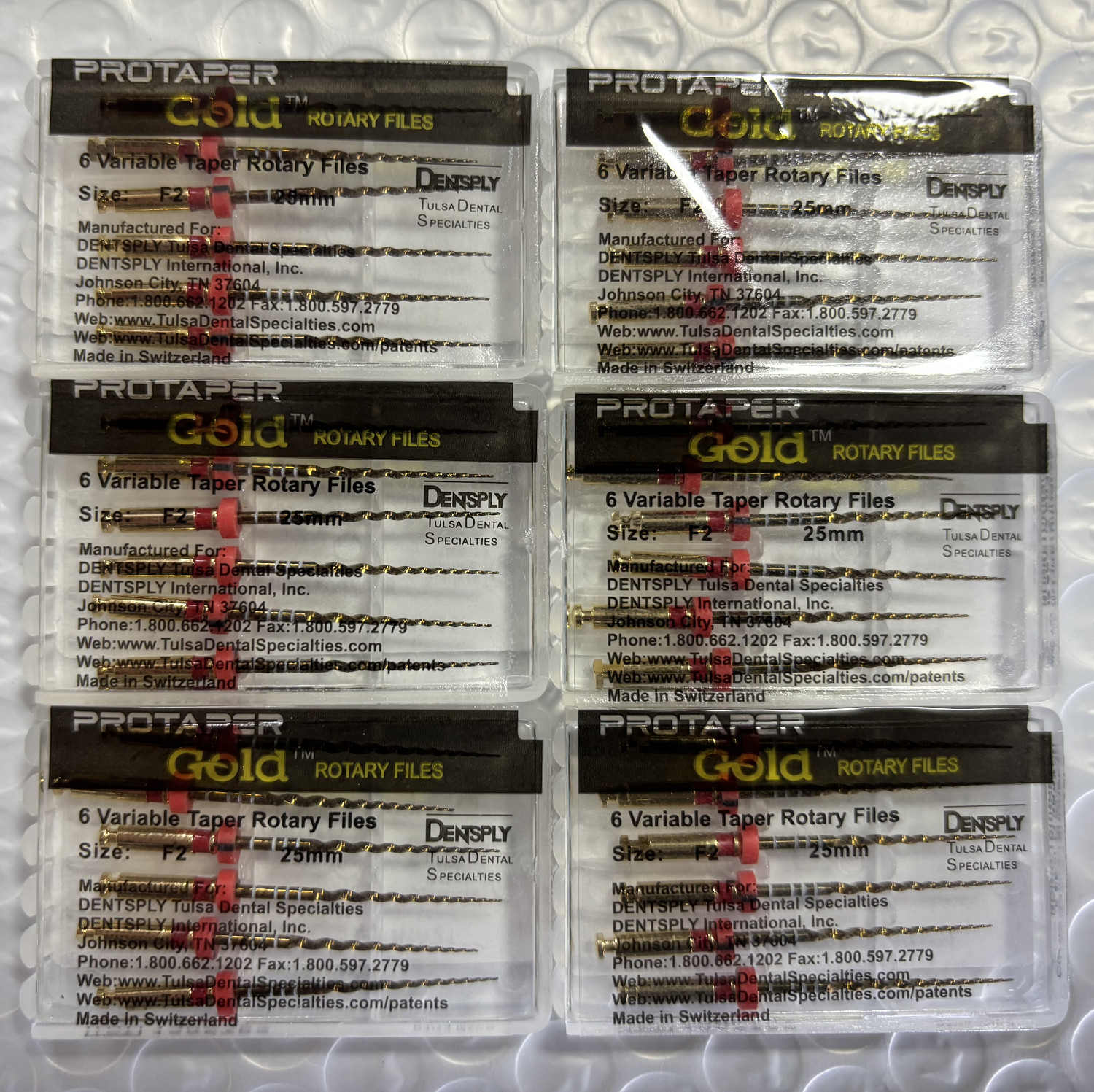 Dentsply ProTaper Gold Rotary Files Assorted Sizes 19/21/25/31mm Files 6/Pack US