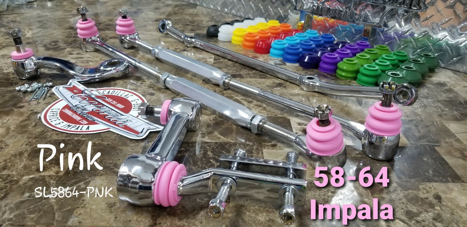Chrome Steering Linkage Kit 58-64 Impala
