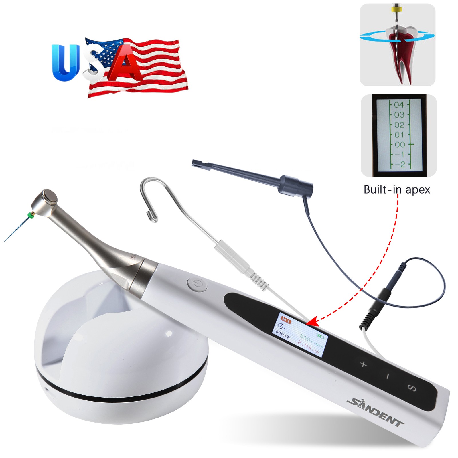 SANDENT Dental Endo Motor Reciprocating with Built-in Apex Locator 6:1