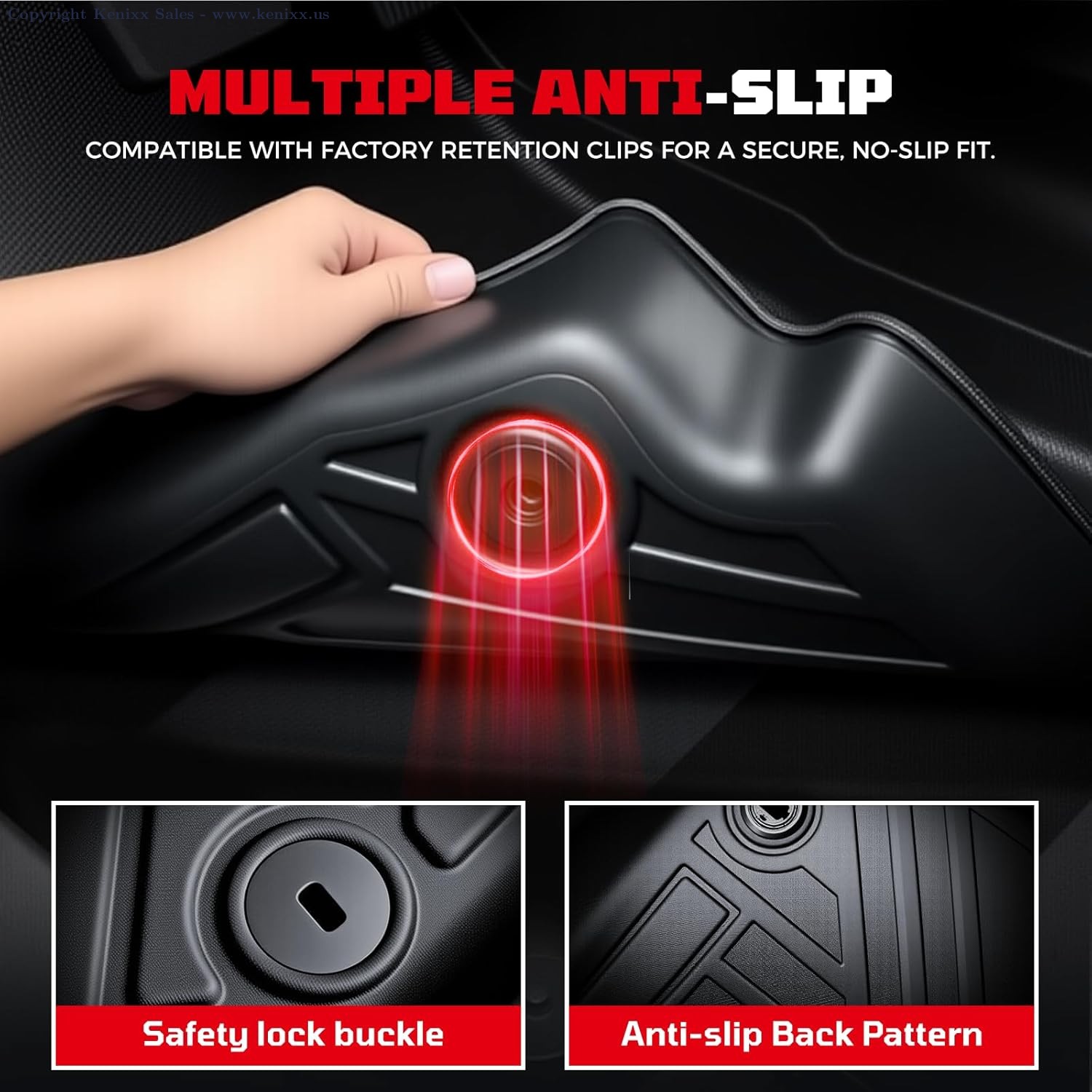 Kia Telluride 2020-2025 TPE All Weather Floor Mats Set, 7/8 Seats, Custom Fit