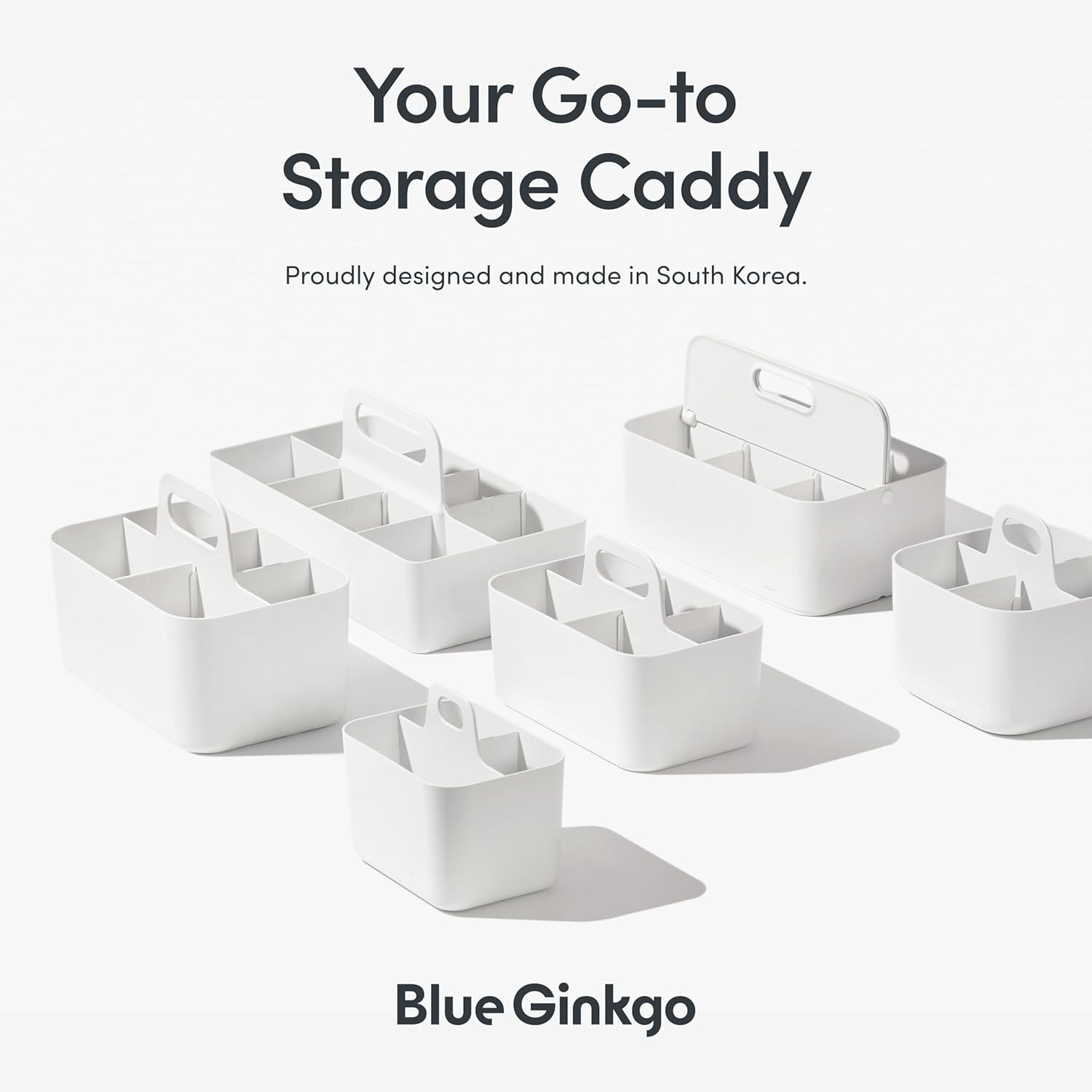 Stackable Organizer Caddy, Rectangle, Yellow, Made in Korea | Portable. Adjustab