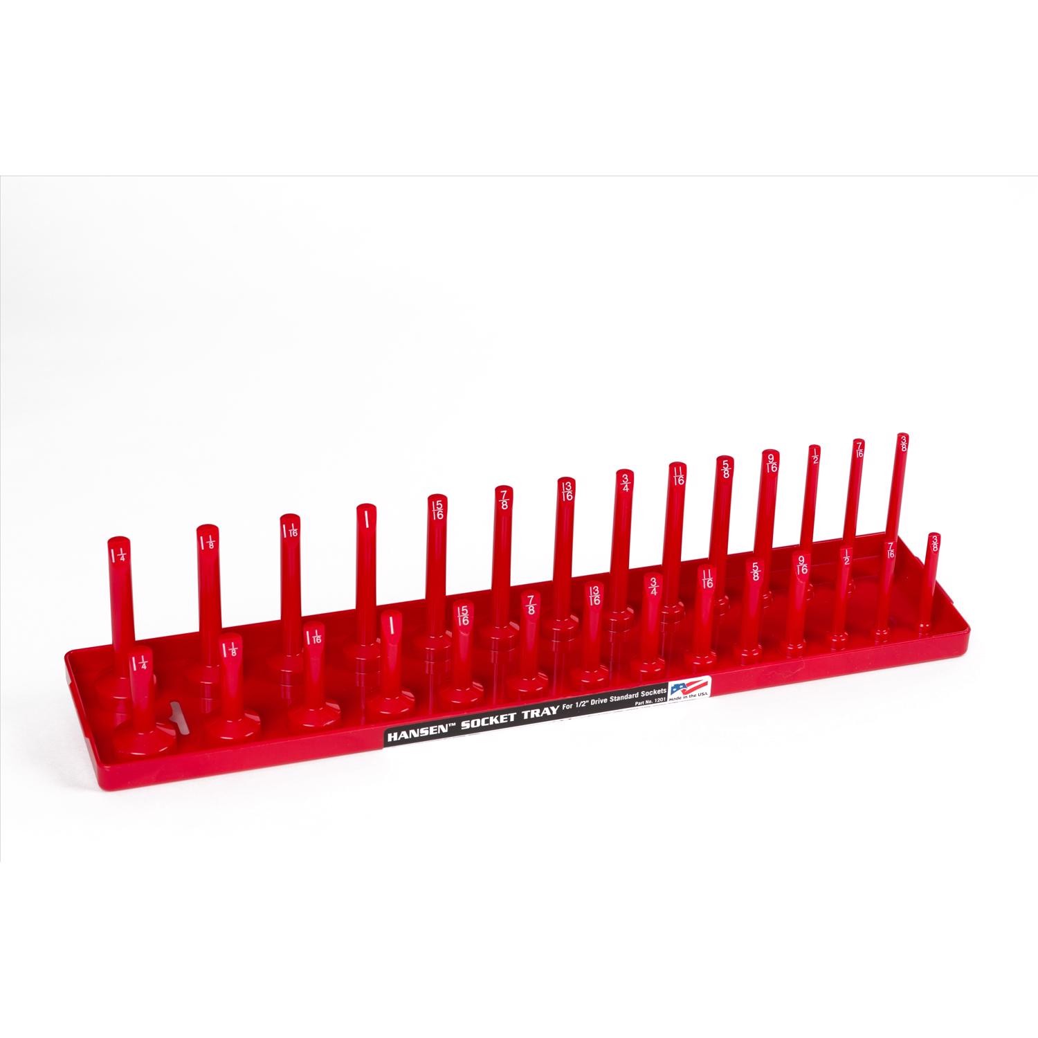 Hansen Global 1201 Red Tough Rugged ABS Plastic Socket Tray 18 L x 0.5 in.