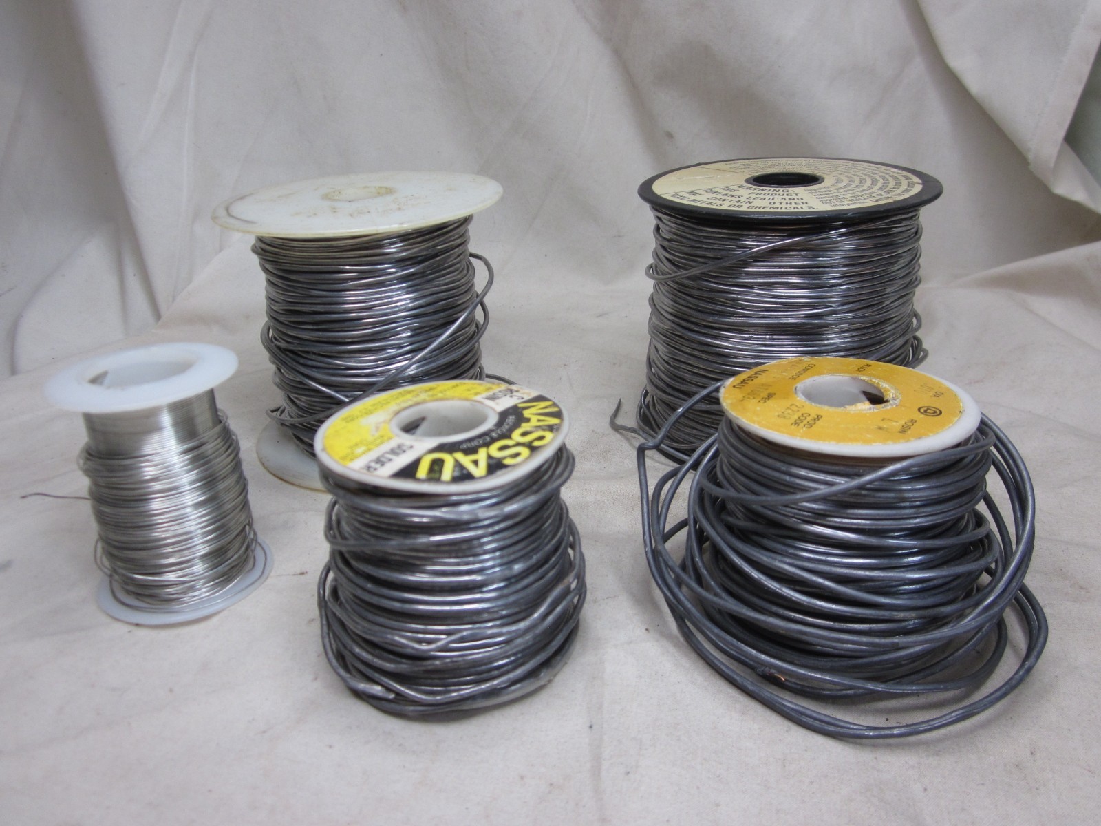 vintage 10+ pounds ROSIN SOLDER Lot NASSAU Water White Core + solder rolls roll