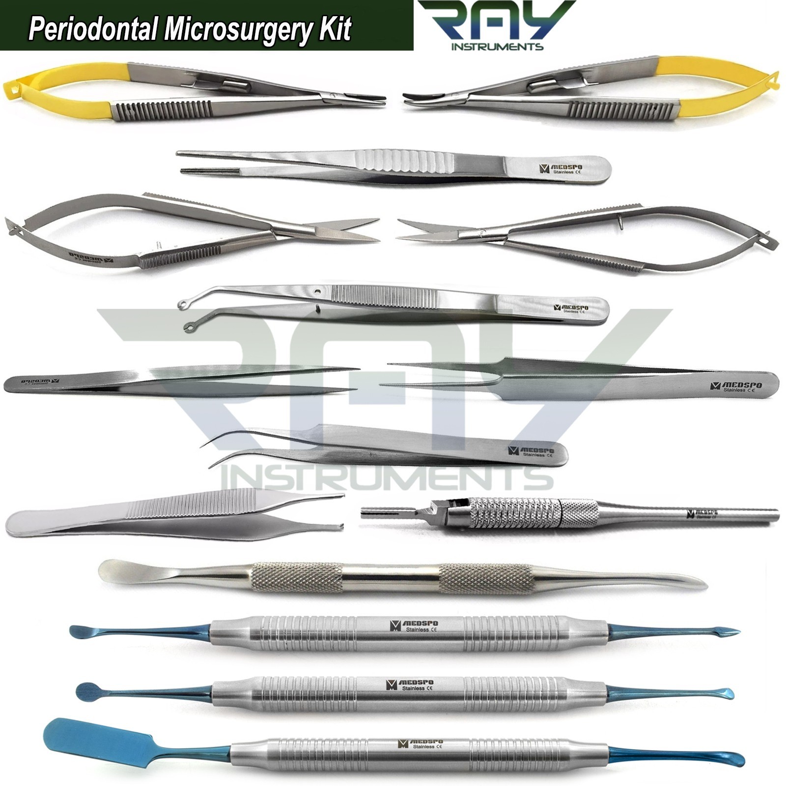 Periodontal Microsurgery Kit Dental Oral Surgery Surgical Instruments Set
