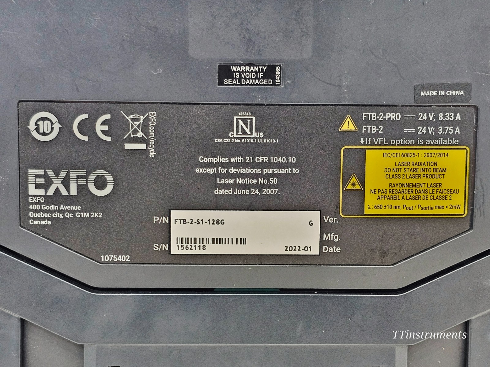 EXFO FTB-2 Platform + FTB-7600E 1550/1625 Ultra-long-haul SM OTDR 50/48 dB 250KM
