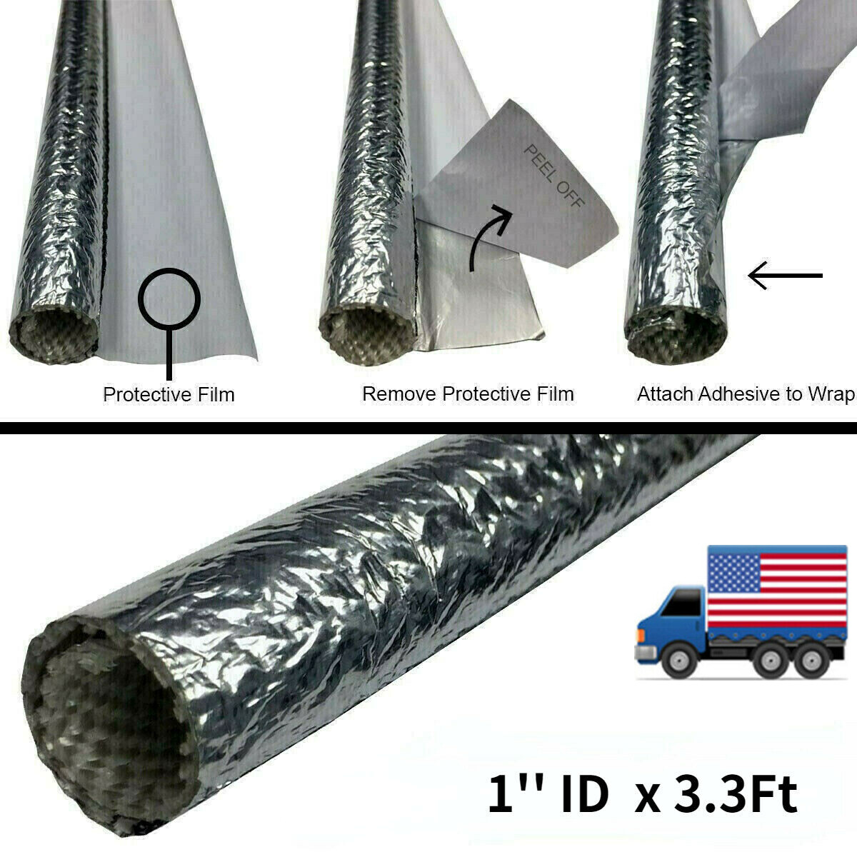 1″ ID Automotive Cable Wire Loom High Temp Protection Sleeve Wrap for Hose Line