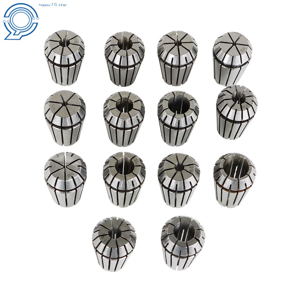 NEW 14Pcs ER20 Spring Collet Set 1/16″-1/2″ CNC Super Precision 3/8 1/4 1/8