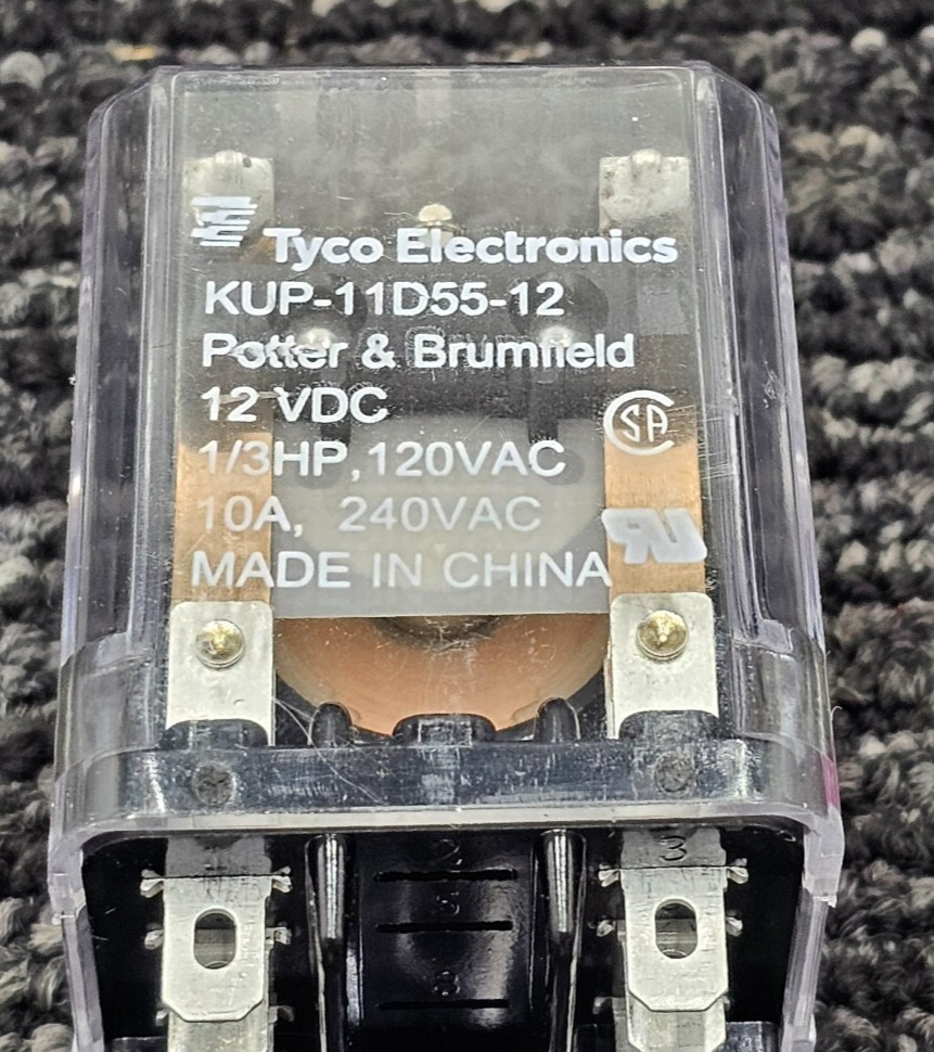 (QTY 5) Tyco Electronics KUP-11D55-12 POWER RELAY 12VDC, 10A 240VAC 1/3HP