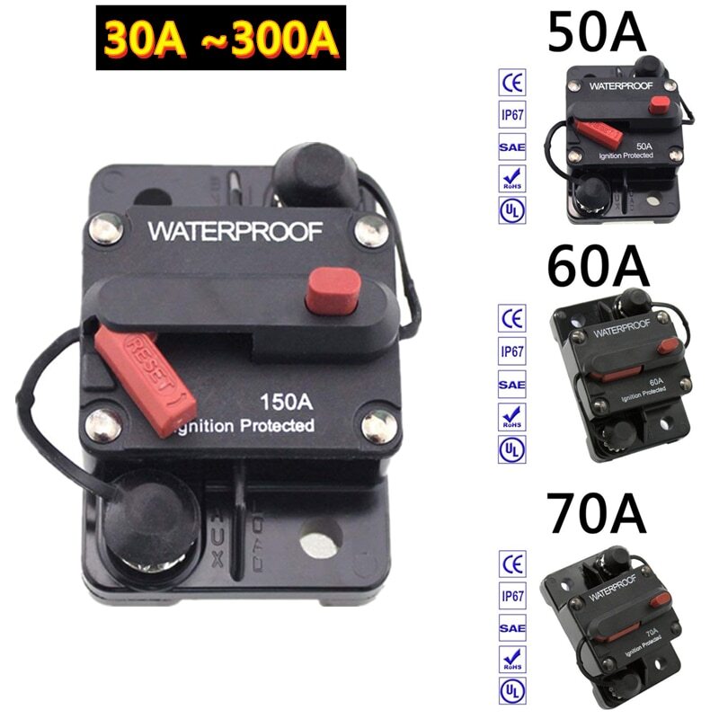 30A 60A 120A Automotive Marine Circuit Breaker with Manual Reset Surface-Mount