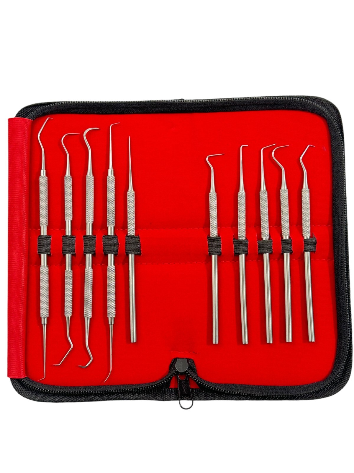10 Piece Set – Precision Dental Probes Micro 5.5″ Single-Ended & 6″ Double-Ended