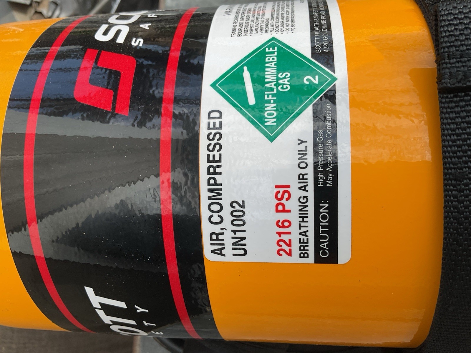 3M Scott 2216 PSI SCBA Air Cylinder W/Hard Case P/N 200874-01 Empty Hydro 11/24