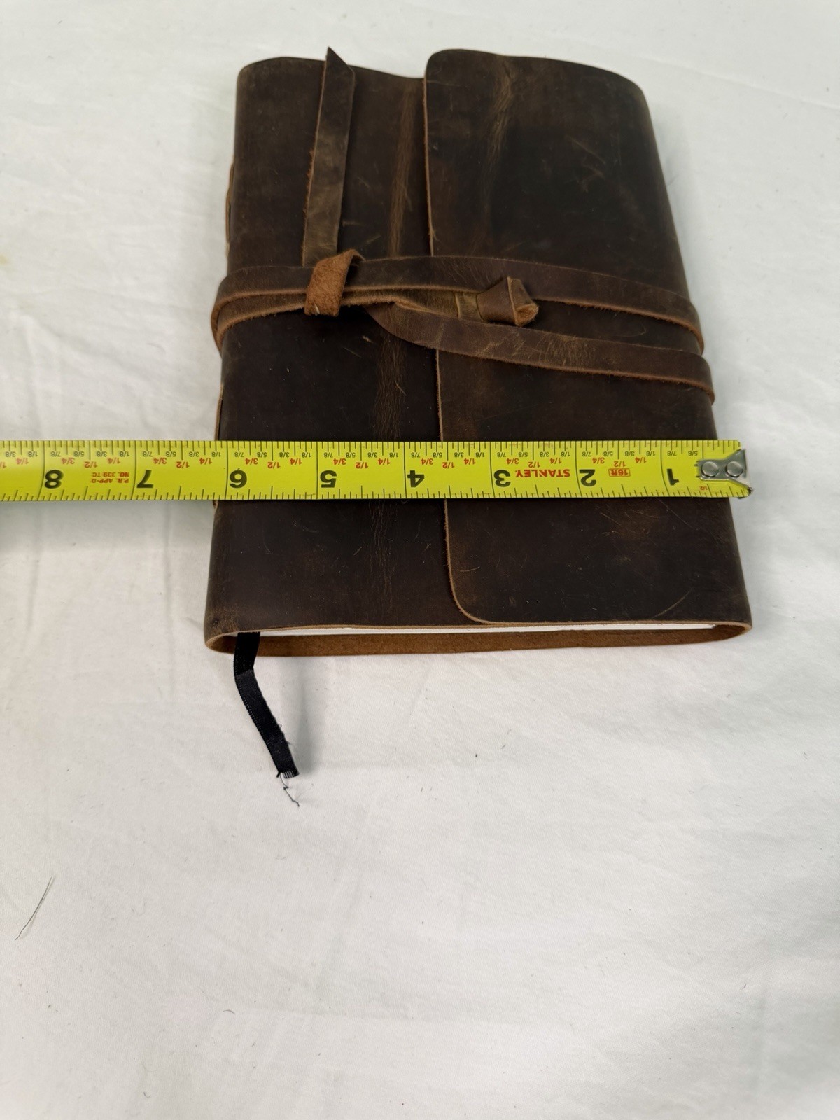 Rustic Leather Journal Notebook Wrap Tie Closure Lined Pages 8.5×6