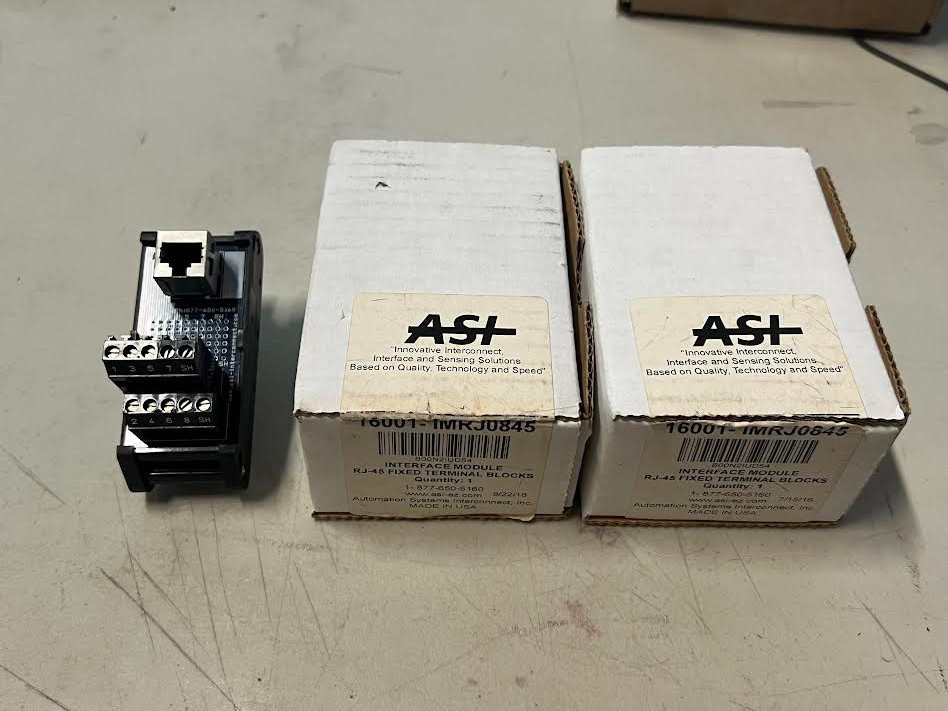 Lot of 3 ASI 16001-IMRJ0845 Interface Module RJ-45 Fixed Terminal Blocks New