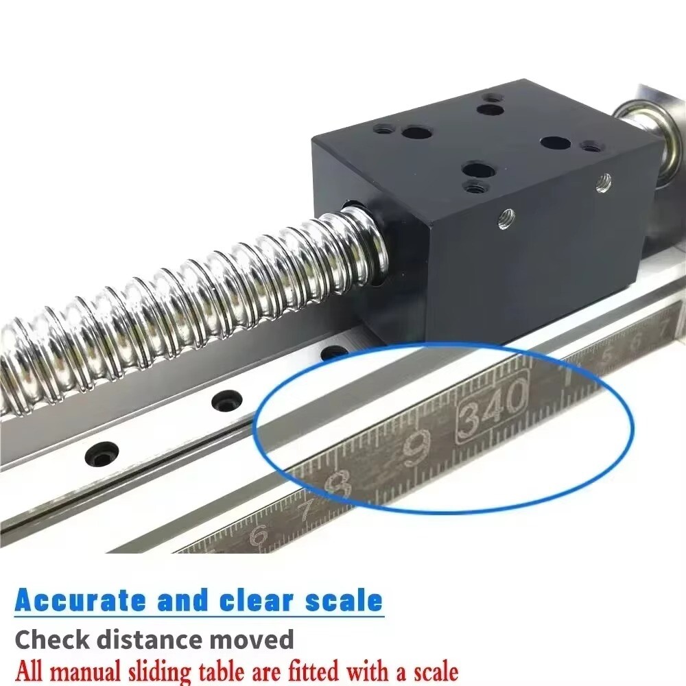 Manual 22-132lbs Ballscrew Linear Motion Stage Double Guides 12»CNC Slide Table