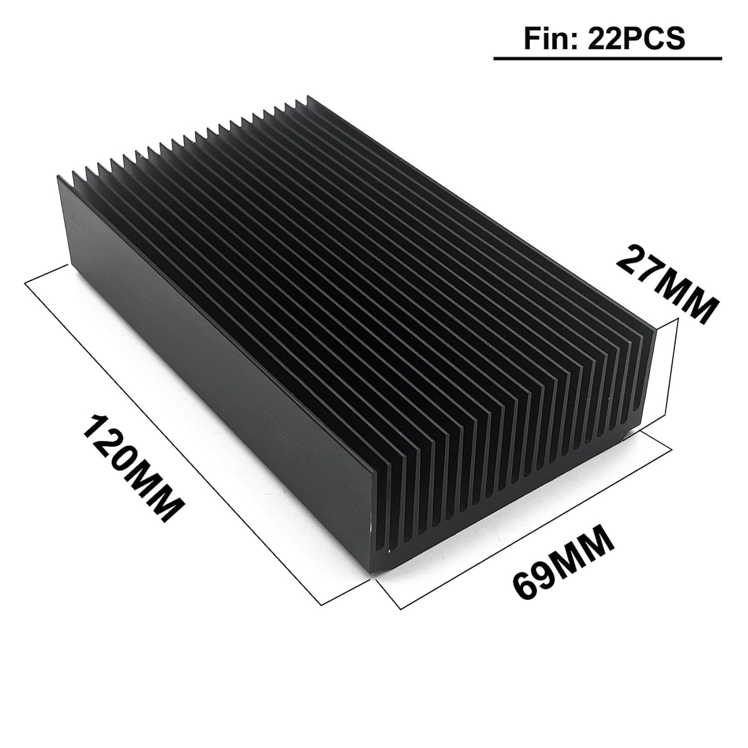Large Aluminum Heatsink 4.72»X2.72»X1.06» Inch /120X69X27Mm Heat Sink Cooling