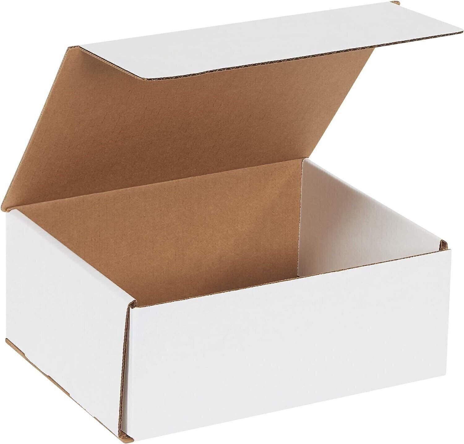 50 10″ x 8″ x 4″ White Corrugated Mailers Die Cut Tuck Flap Boxes Free Shipping