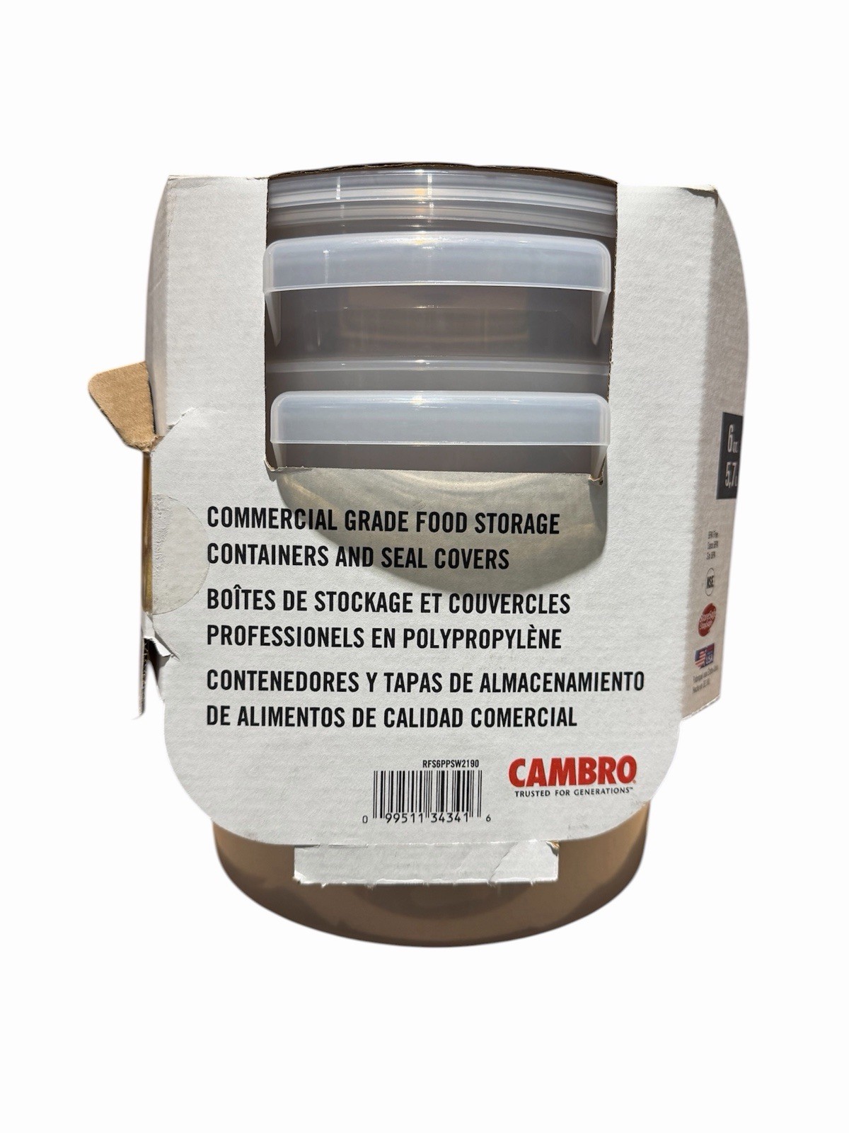 Cambro Round Translucent Container with Lid 6 qt., 2 pk.