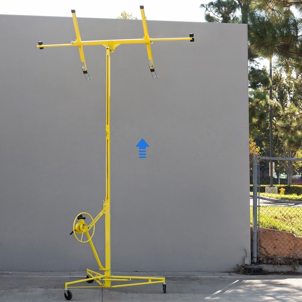 Stark USA 16′ ft Drywall Lift Rolling Lift Up Panel Hoist 150Lbs Caster Wheels