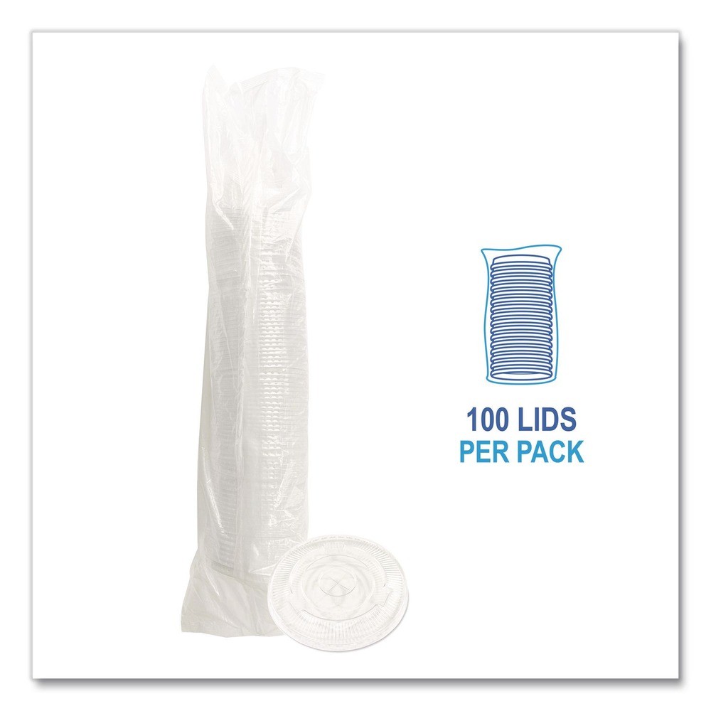 Boardwalk PET912STRAPK 9 oz. to 12 oz. Cold Cup Straw-Slot Lid – CL (100/PK) New