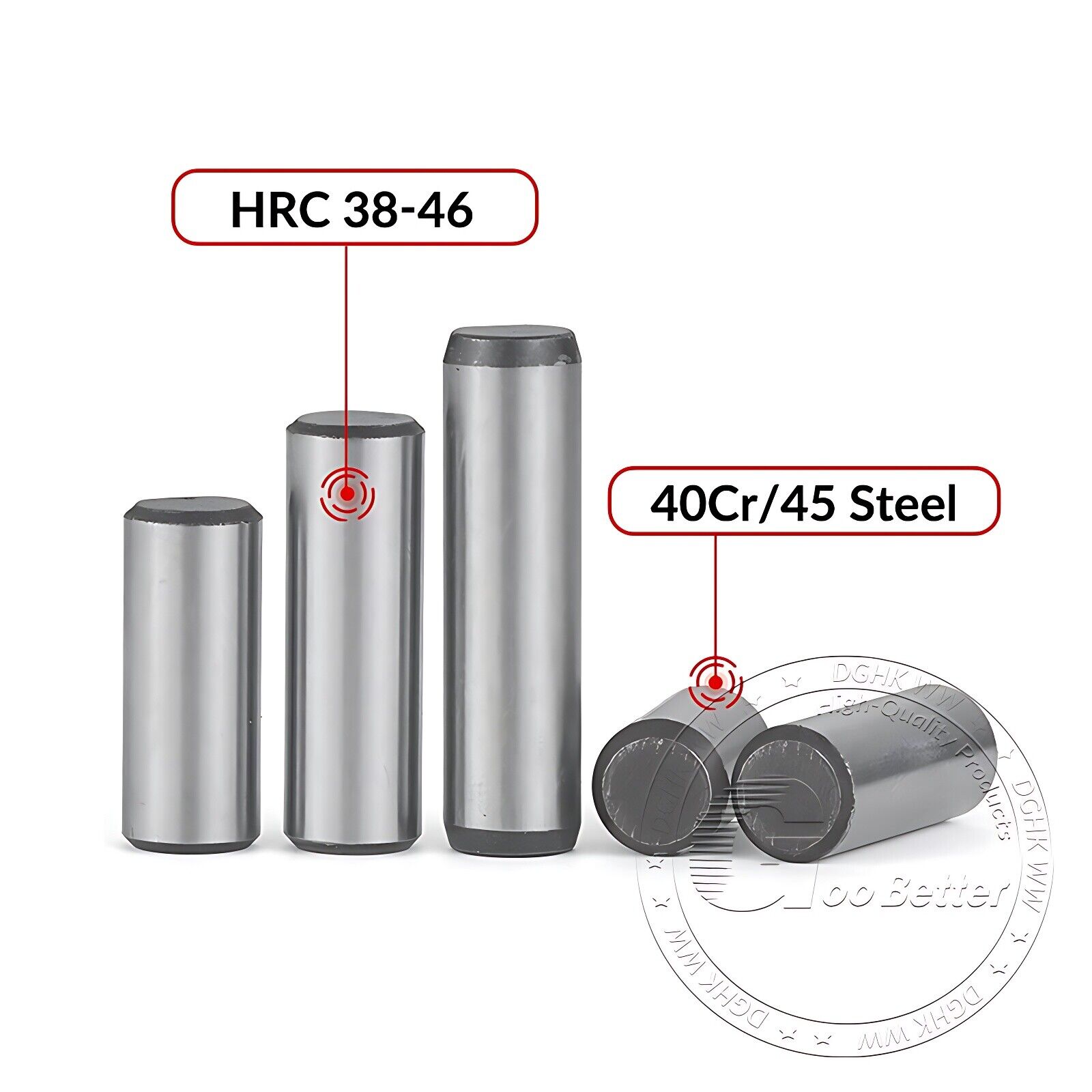 1.5mm 2mm 3mm 4mm 5mm 6mm 8mm – 30mm Metric Dowel Steel Pins Hardened & Ground