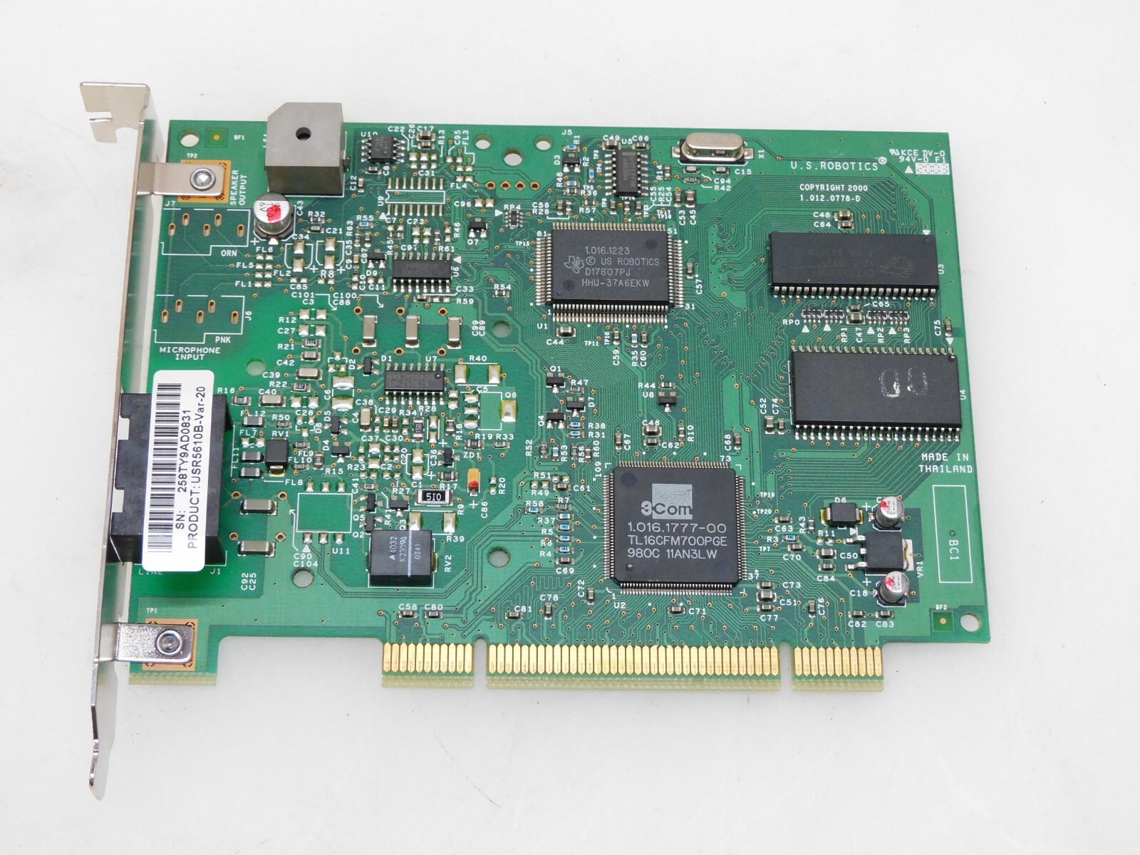 U.S. ROBOTICS 1.012.0778-D PC BOARD USR5610B-VAR-20 CJEMUL-35739-M5-E REN:0.1B