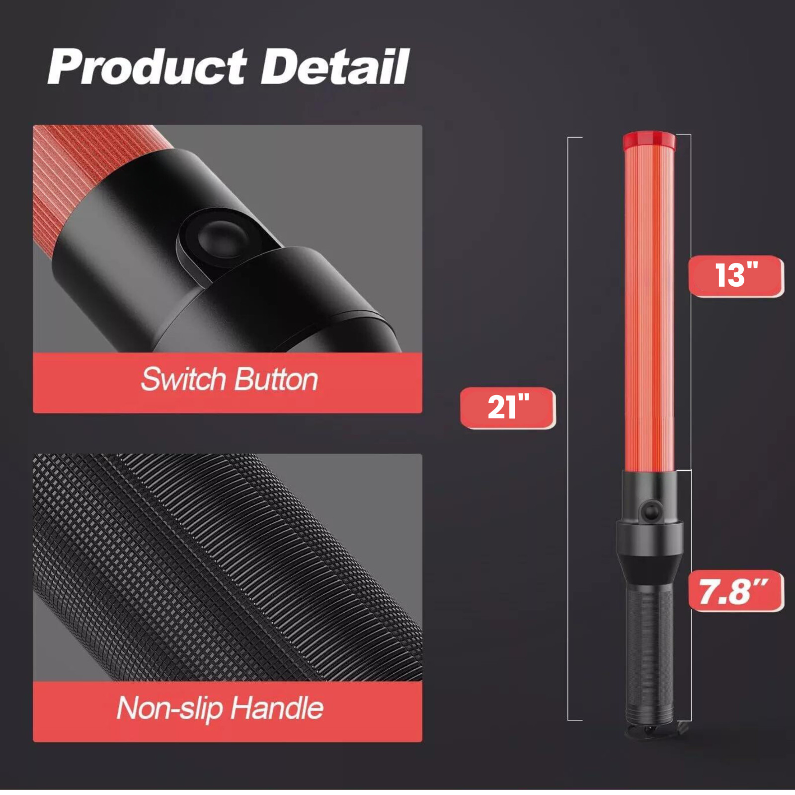 Traffic Control LED Light Wand Safety Security Lightup Baton